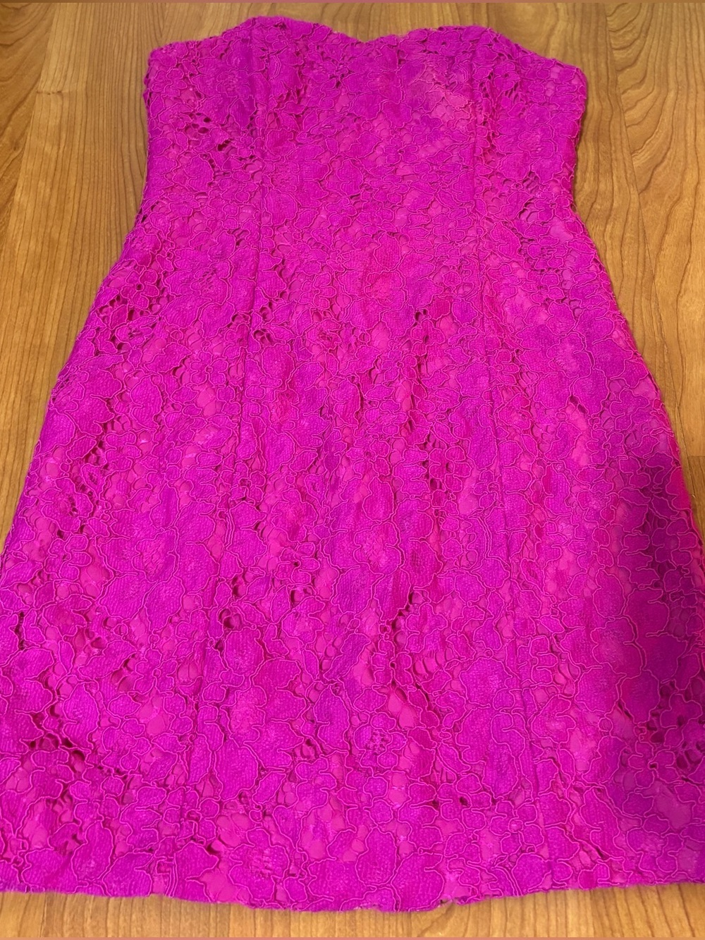 Lilly Pulitzer Demi Hot Pink Lace Dress Tube Top Size 00 Missing Straps